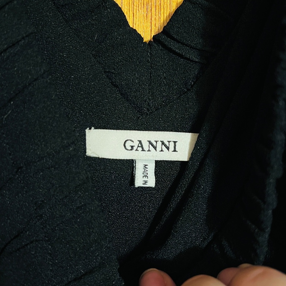Ganni Heavy Ruffle Crepe Top - Picture 3 of 5